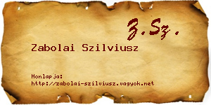 Zabolai Szilviusz névjegykártya